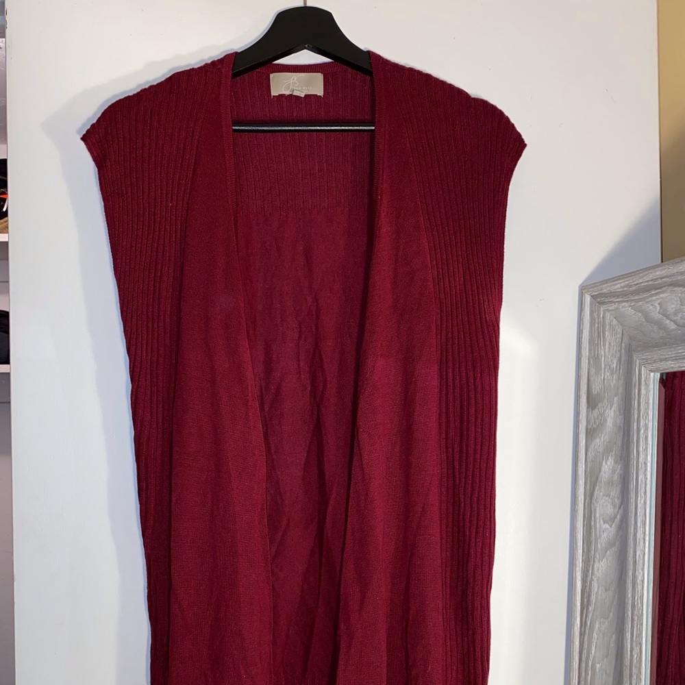 Red tank cardigan